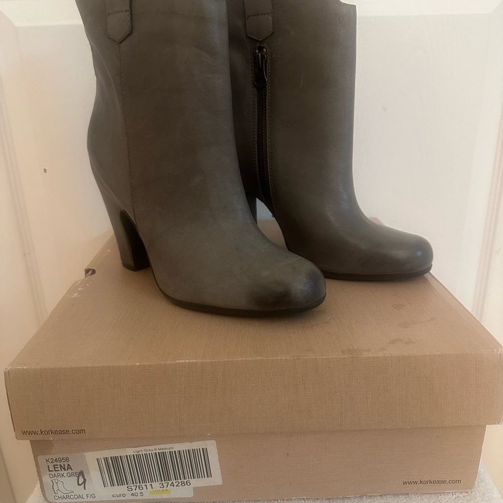 Kork-Ease Charcoal Heeled Boots